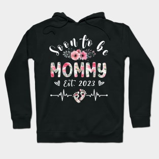 Soon To Be Mommy Est 2023 Floral Hoodie